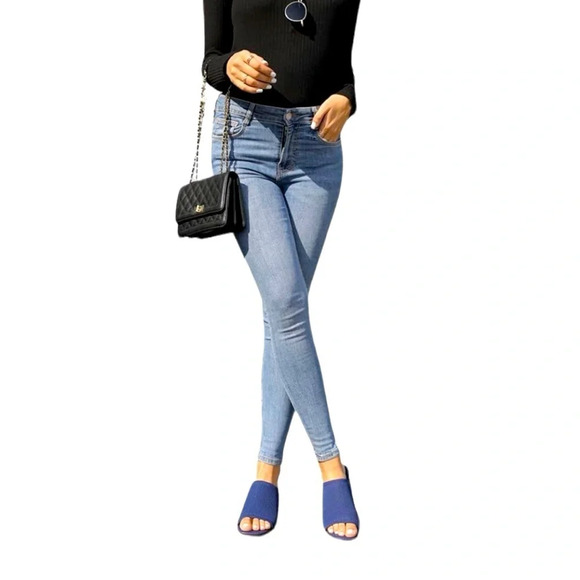 NEW Rilista Women's Open Toe Heeled Mules Block Heels Sandals Breathable Knit - Picture 6 of 6